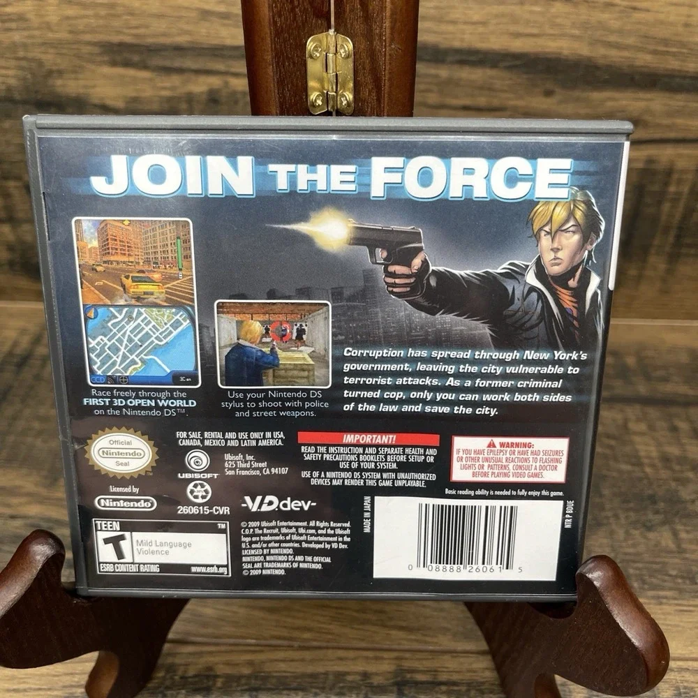 C.O.P.: The Recruit (Nintendo DS, 2009) Case & Manual ONLY - NO GAME